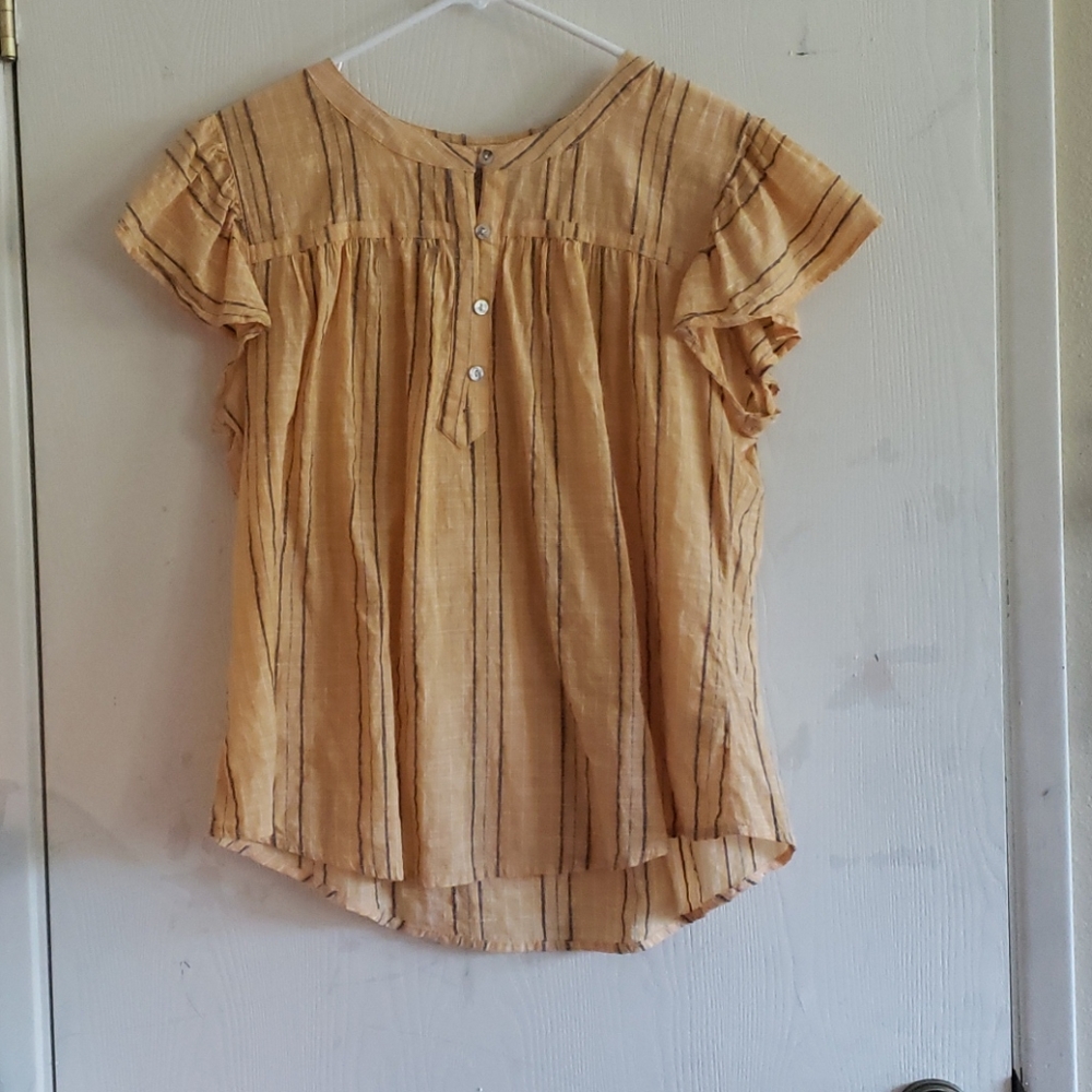 St. Jhons bay yellow/blue and white striped blouse